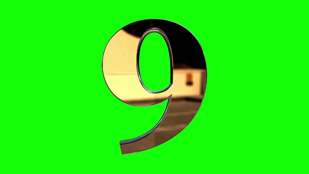 立体数字「9」のテキスト素材