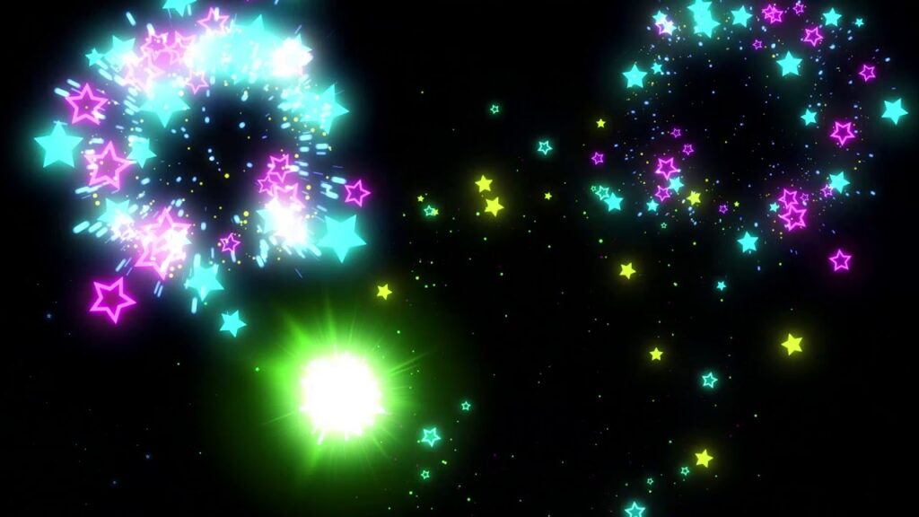 カラフルな星のパーティクル素材