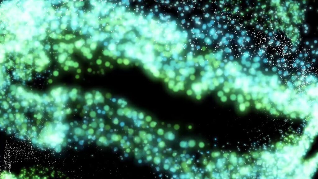 緑のパーティクルの動画素材