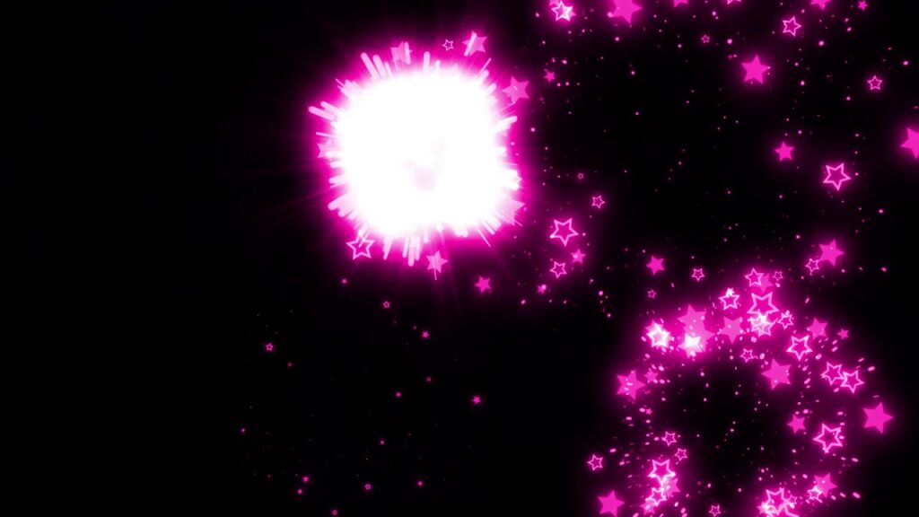 ピンクの花火パーティクル素材
