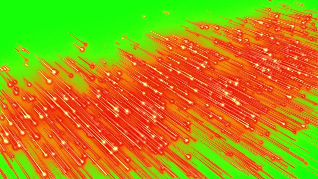 緑の流れ星の演出素材