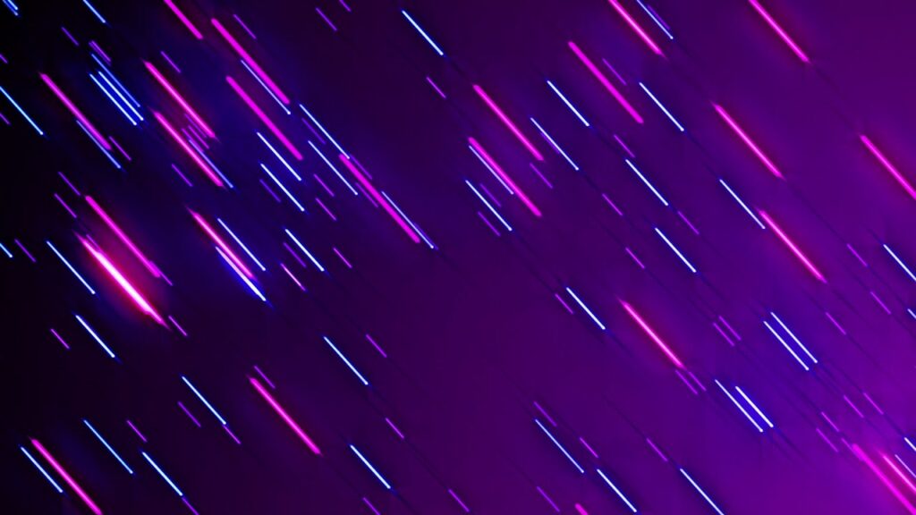 紫のネオン風の光の粒子エフェクト素材