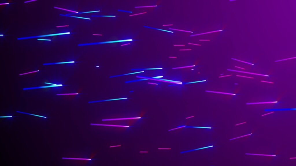 紫のネオン風のパーティクルの動画素材
