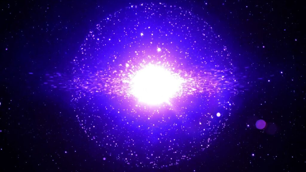 紫の粒子の宇宙空間の背景素材