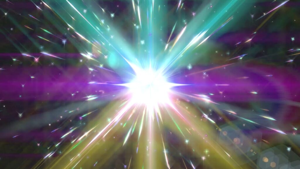 虹色の光の宇宙空間の背景素材