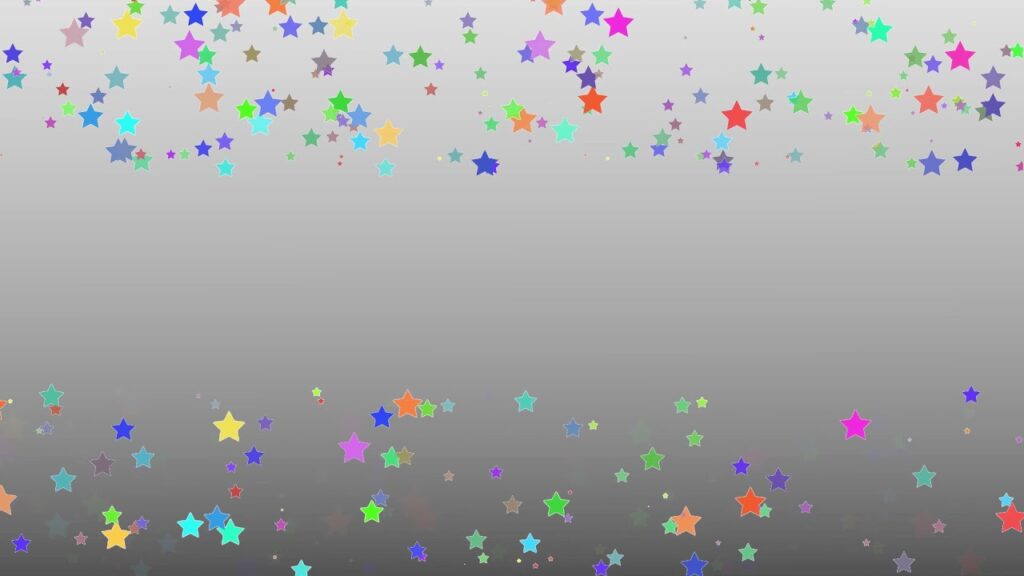 カラフルな星が輝くループ素材