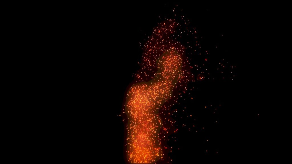 赤い火花の光の粒子エフェクト素材