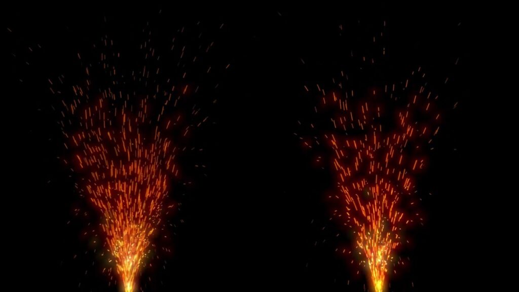 火花の光の粒子エフェクト素材