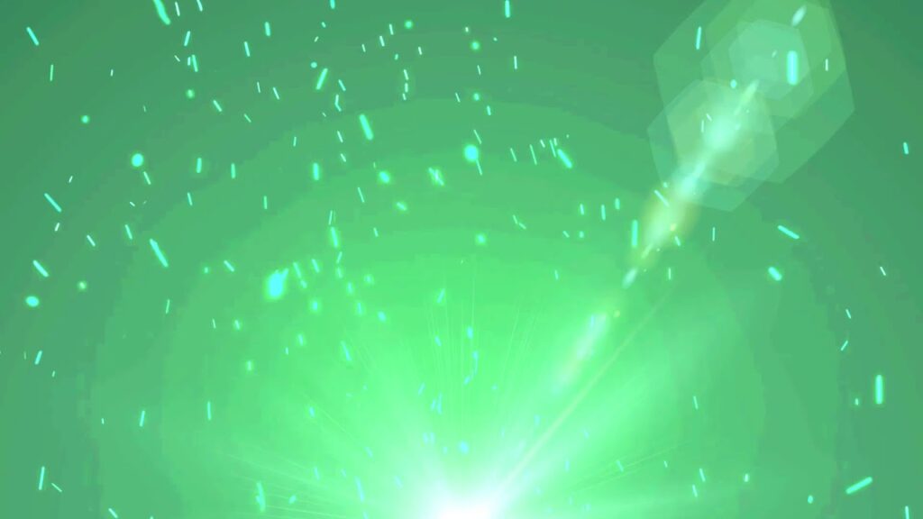 緑の火花のパーティクルの動画素材