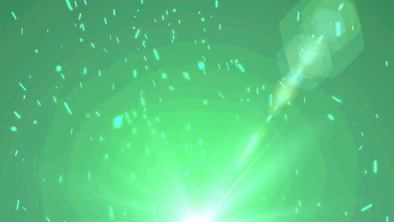 緑の火花のパーティクルの動画素材