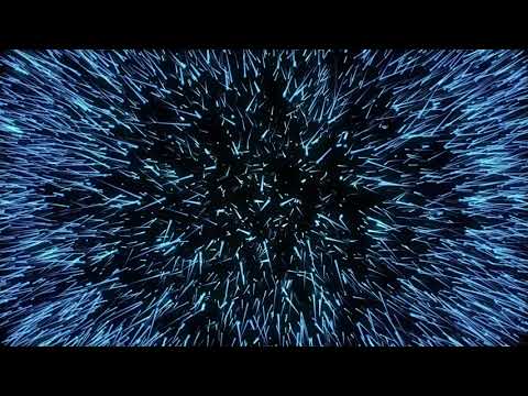 青いズームするパーティクルの動画素材