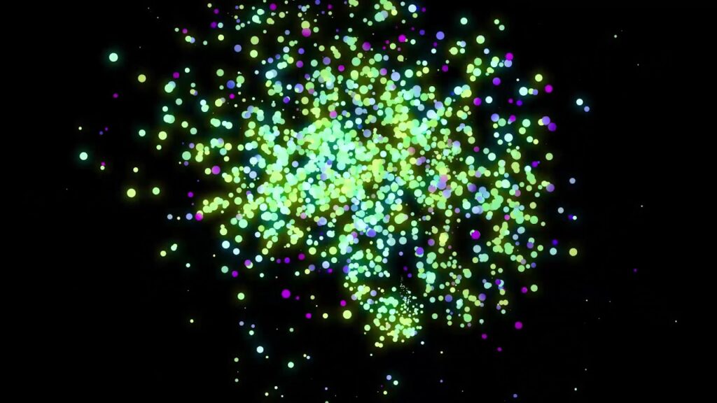 緑の光の粒子エフェクト素材