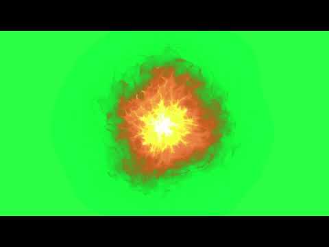 緑の玉状の炎のループエフェクト素材