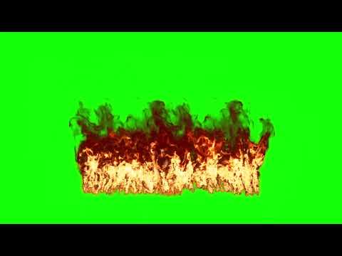 緑の炎のループエフェクト素材