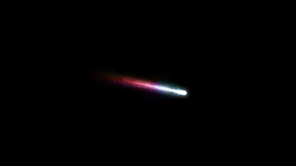 虹色の流星エフェクト素材