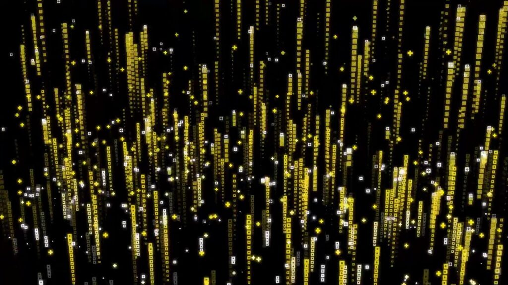 金色のラインのパーティクルの動画素材
