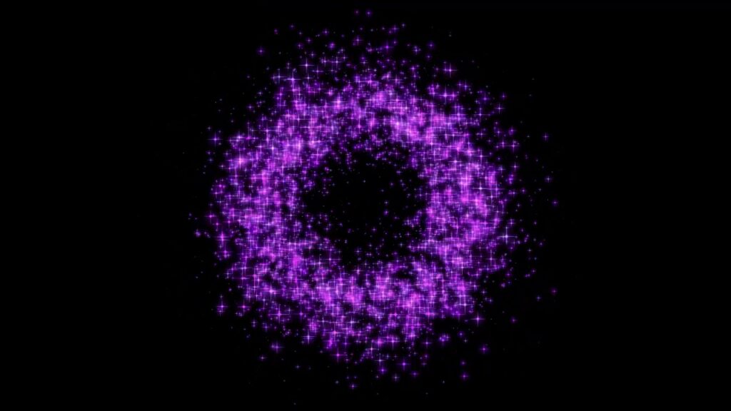 紫のサークル状の星が輝くループ素材