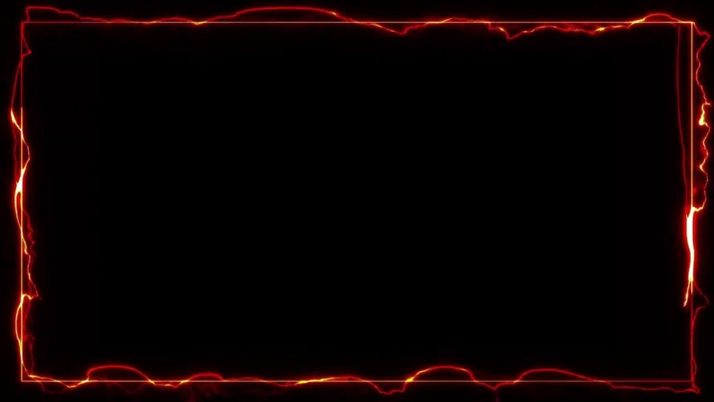赤いフレーム状の雷・電撃エフェクト素材