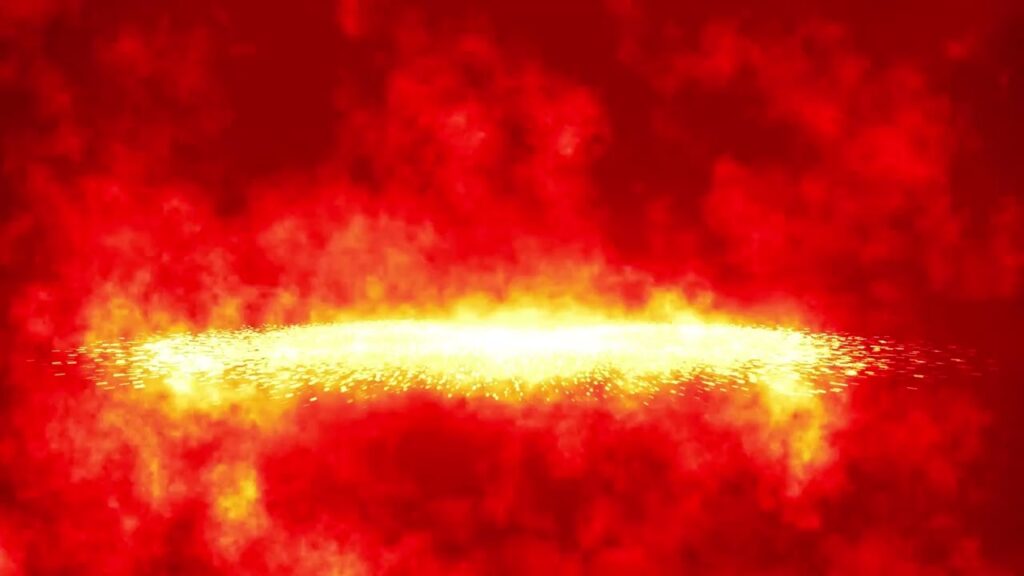 赤い粒子の爆破の衝撃エフェクト素材