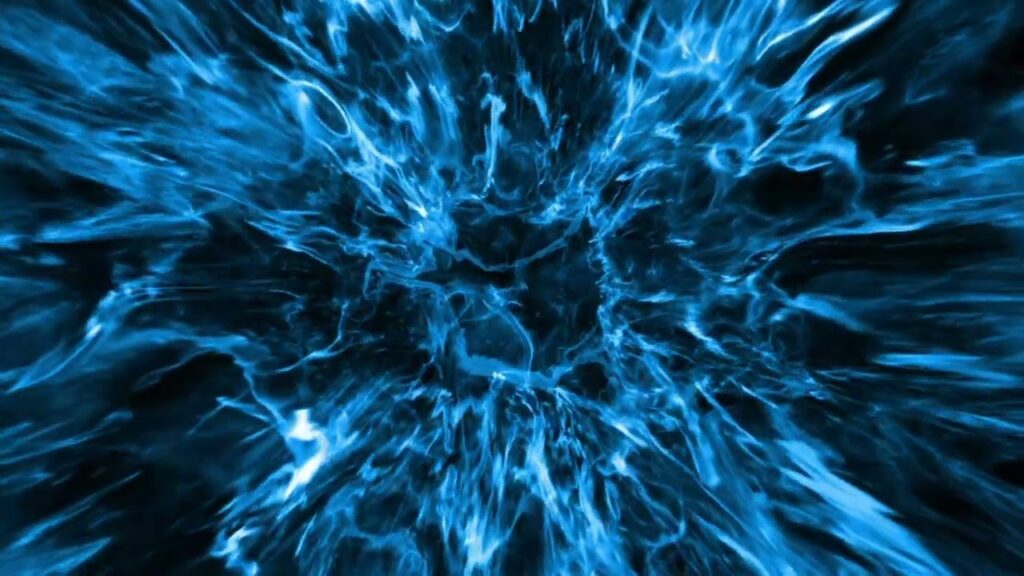 青いウェーブ状の爆発エフェクト素材