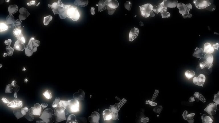 フレーム状のハートが舞う動画素材