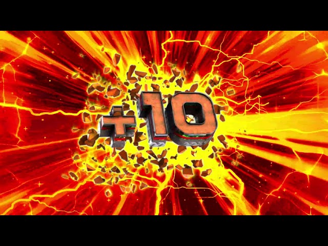 「プラス10」加算数字テロップ素材