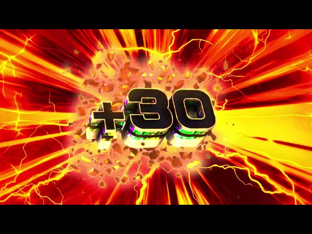 「プラス30」加算数字テロップ素材