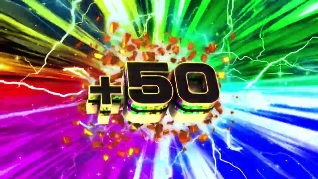 「プラス50」上乗せ数字テロップ素材