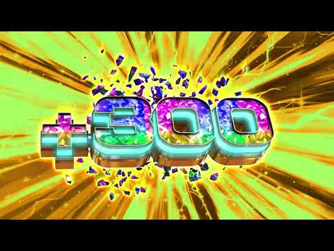 「プラス300」加算数字テロップ素材