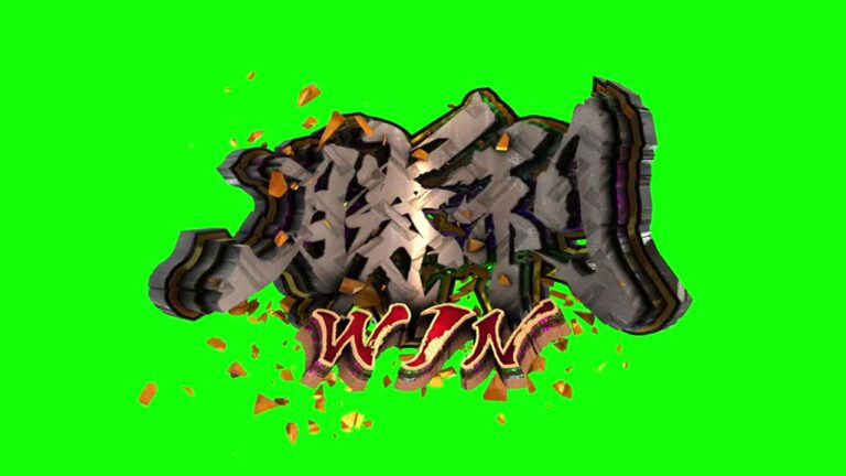 石を刻んだような勝利ロゴのグリーンバック素材｜無料DL可のサムネイル